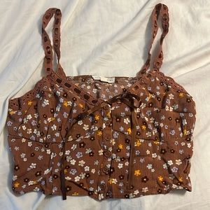 LA Hearts brown flower tank. Only wore a handful of times